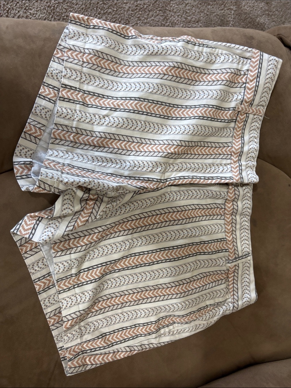 Willi Smith Cream, Tan & Black Striped Women's Shorts